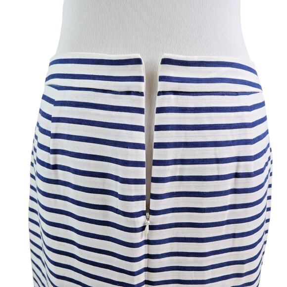 NWT J Crew Size 4 The Pencil Skirt Lined Nautical Stripe Blue White - Picture 7 of 12